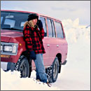 Photo of woman stranded in snow